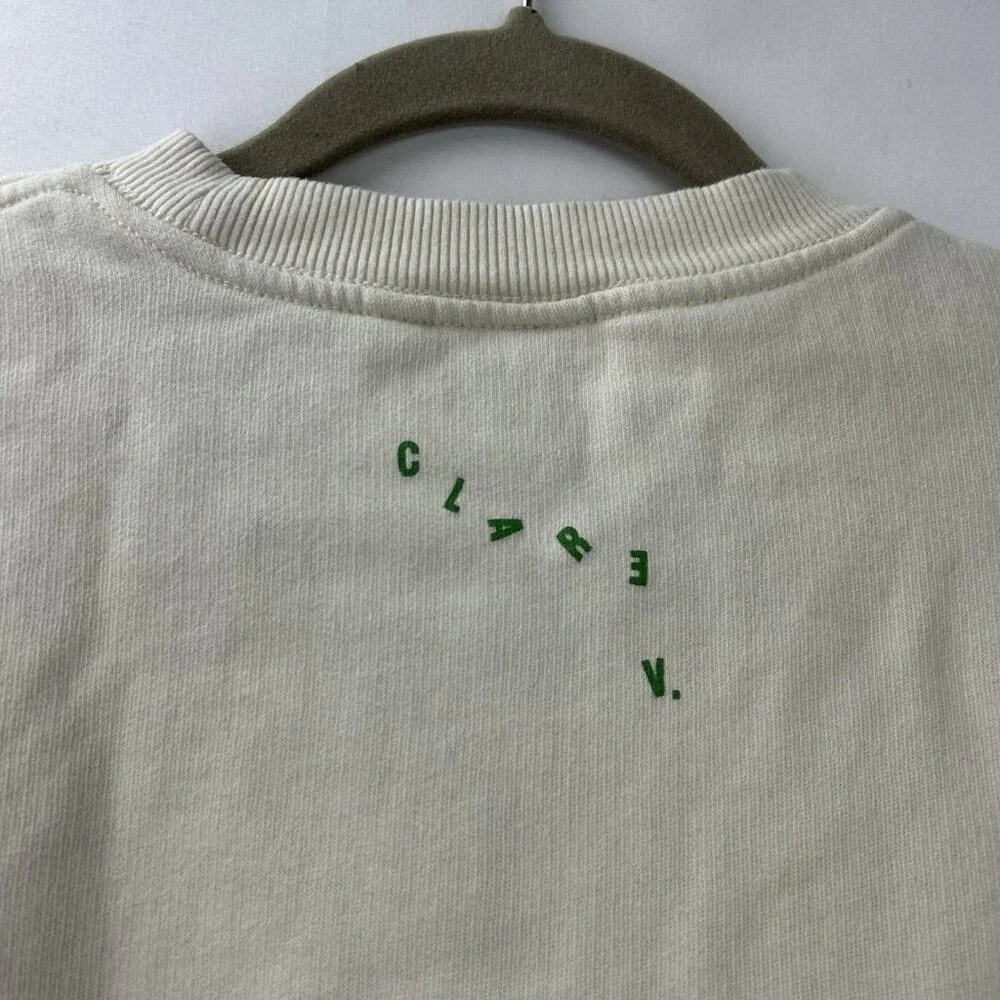 Clare V. Sweatshirt Pullover Women's M Cream Le Weekend Embroidered Crewneck - Picture 10 of 13